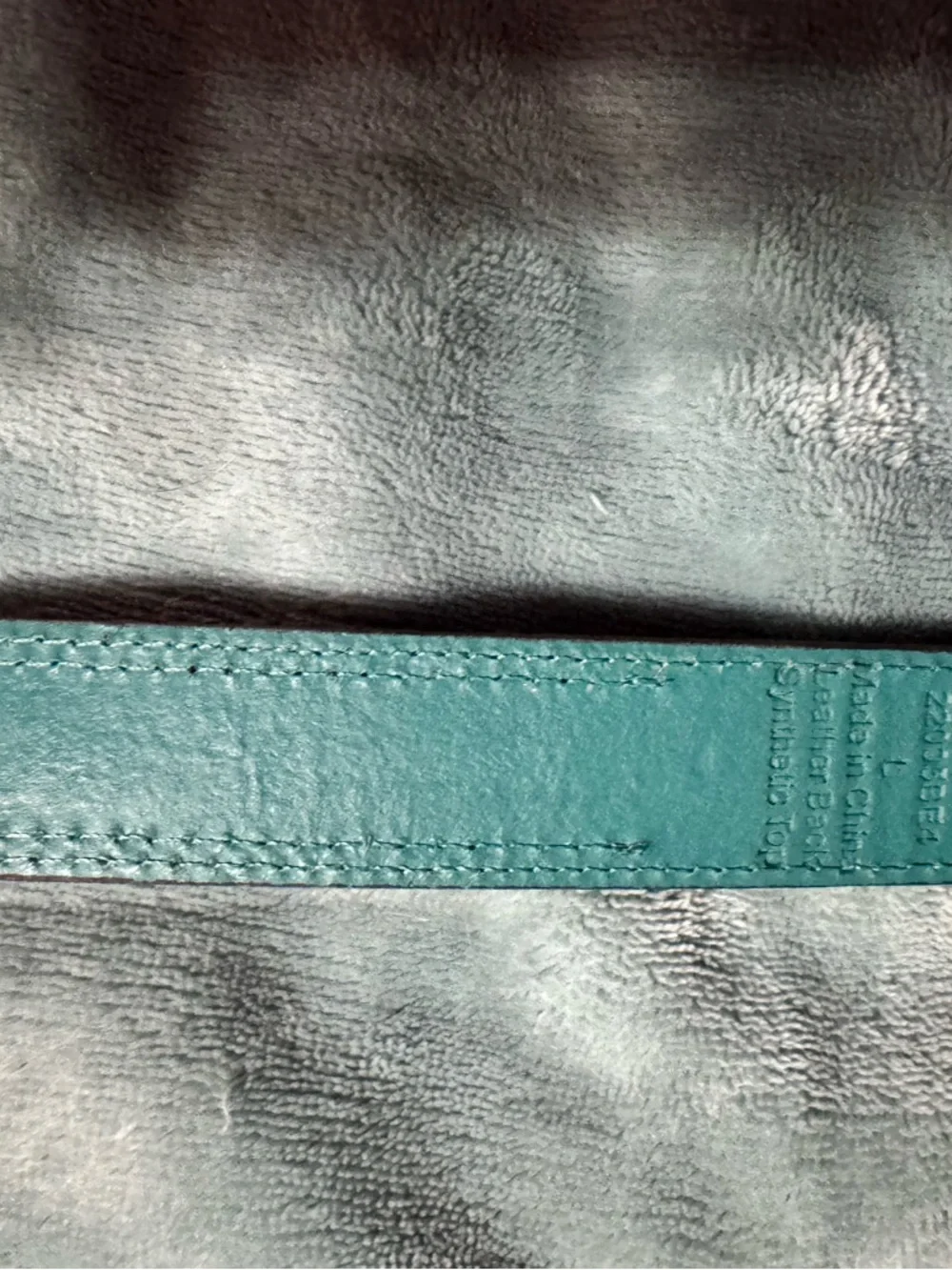 Kids Black Leather Belt with Teal & Light Blue Arrow Embroidery